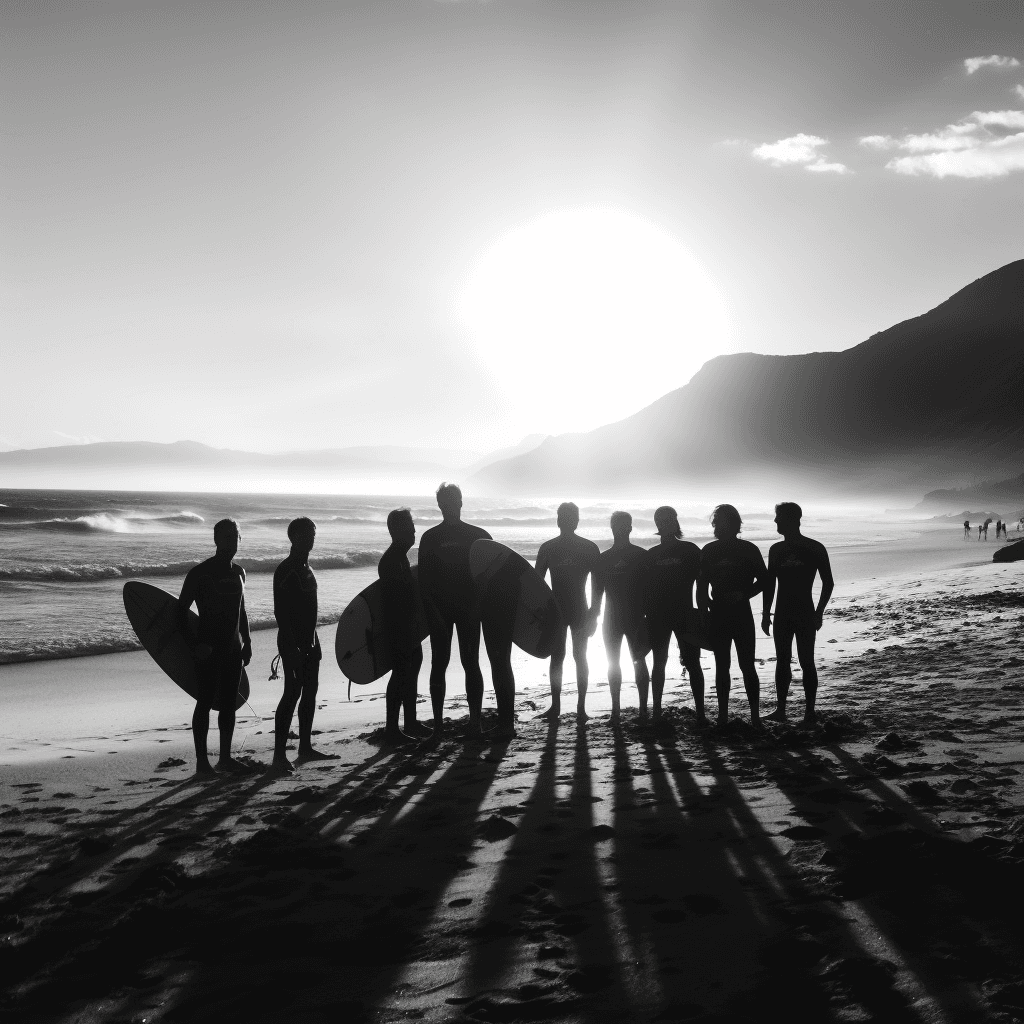 group picture on beach