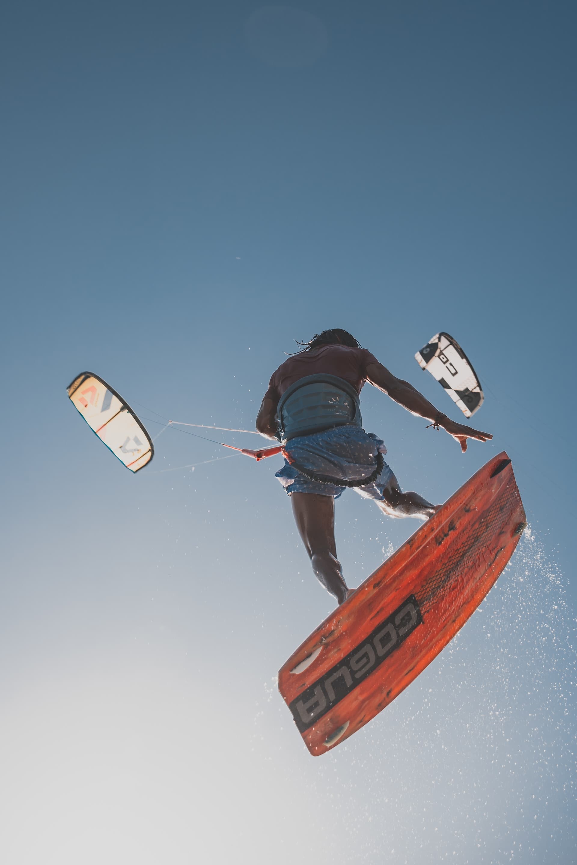 kiteboarder jumping